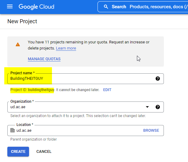 5 Steps to create project in Google cloud platform GCP - Building THE IT Guy