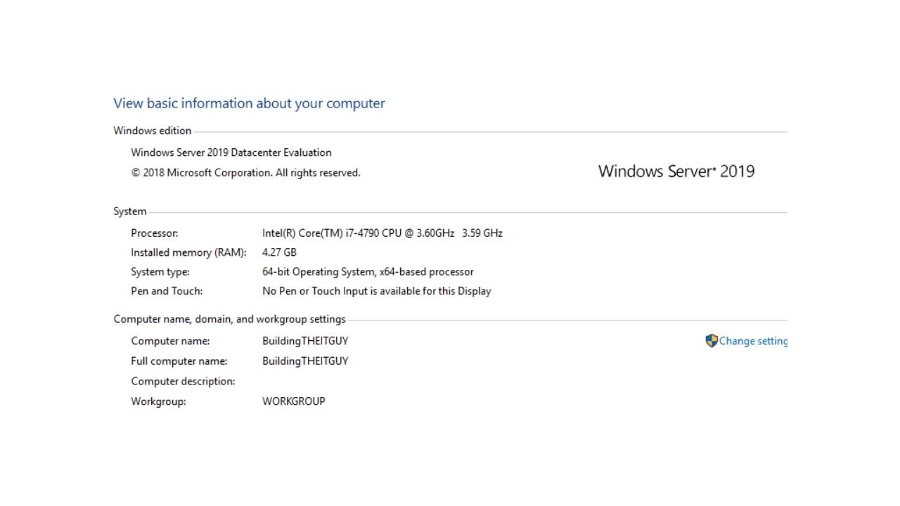 how to install windows server 2019 in virtualbox